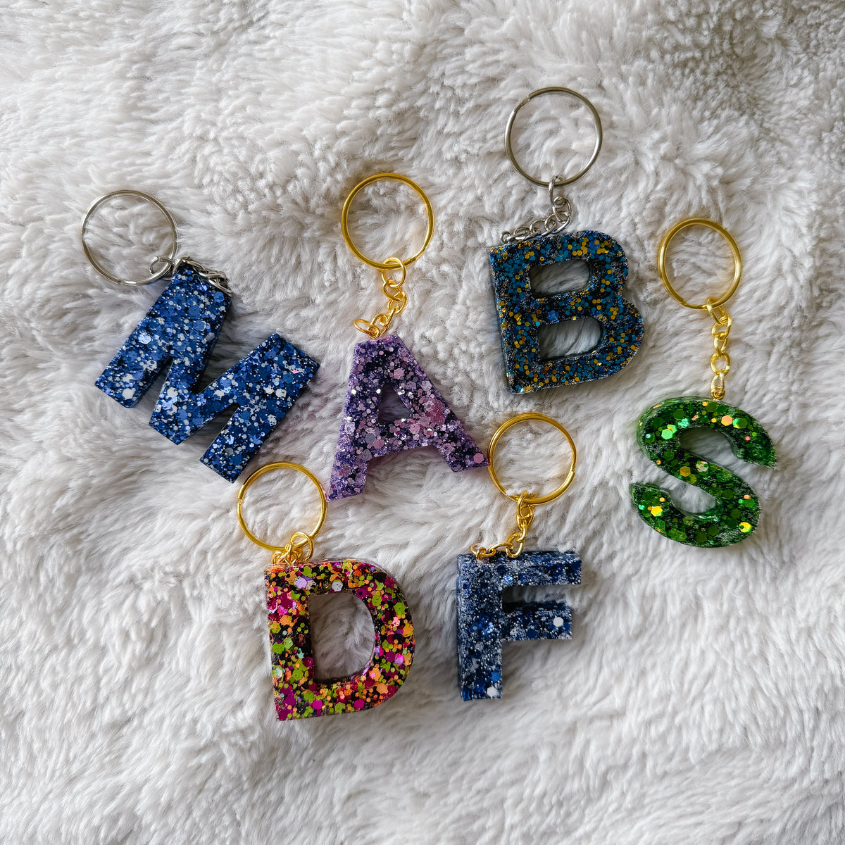 Glitter Letter Keychains